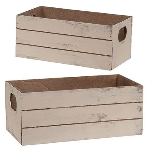 *2/Set Distressed Wooden Mini Crates