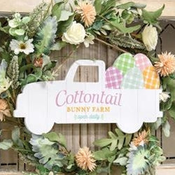 Cottontail Bunny Farm Easter Egg Truck Sign