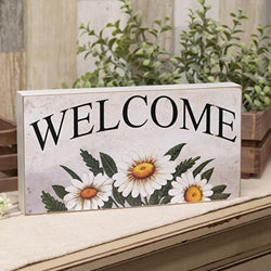 Distressed "Daisy" Welcome Box Sign