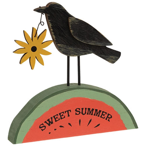 Sweet Summer Crow & Watermelon Sitter