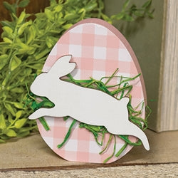 Hopping Bunny Pink Plaid Egg Sitter