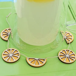 Wooden Lemon Slices & Wedges Mini Garland