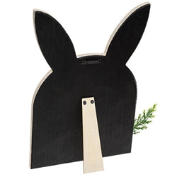 Wooden Layered Bunny Head w/Spring Carrot Easel