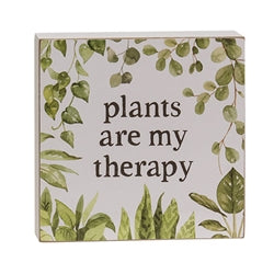 Plants Are My Therapy Box Sign 2 Asstd.