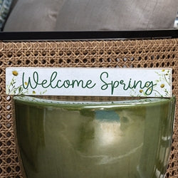 Welcome Spring Watercolor Daisies Block