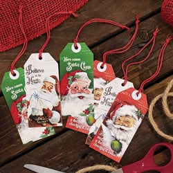 6/Set Vintage Santa Gift Tags