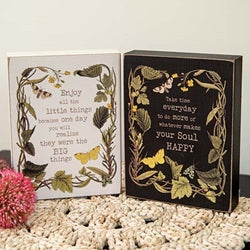 Take Time Everyday Vine & Moth Box Sign - 2 Asstd.