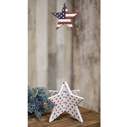 Dimensional Americana Star Flag Pick Holder - 5.5"H