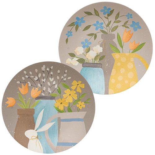 Primitive Spring Plate Spring Flowers In Jars Plate - 2 Asstd. – Primitive Renditions