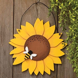 Layered Wood Sunflower & Bee Hanger