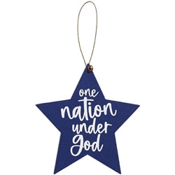 Fourth of July Wooden Star Ornament - 3 Asstd.