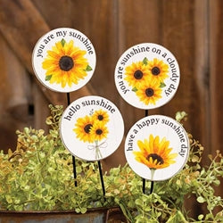 Hello Sunshine Sunflower Plant Poke - 4 Asstd.