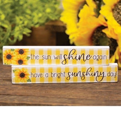 Sunflower Gingham Mini Stick - 2 Asstd.
