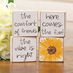 4/Set - The Comfort of Friends Mini Square Blocks