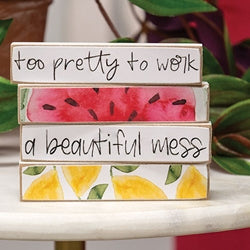 4/Set - Too Pretty To Work Summer Fruit Tiny Mini Sticks