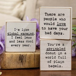 Love Your Bad Days Mini Square Block - 3 Asstd.
