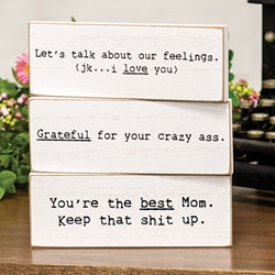 Grateful For Your Crazy Thin Rectangle Block - 3 Asstd.