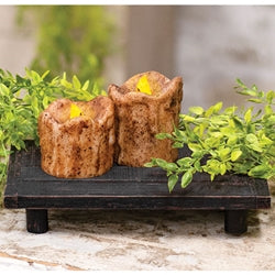 Distressed Black Wooden Rectangle Riser