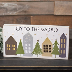 Joy to the World Village Box Sign