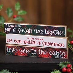 Sleigh Ride Plaid Mini Stick - 3 Asstd.