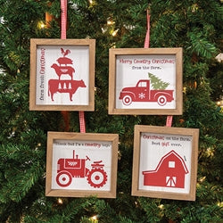 Farm Fresh Christmas Hanging Frame - 4 Asstd.
