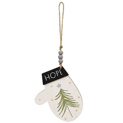 Love Hope Joy Christmas Tree Mitten Ornament - 3 Asstd.