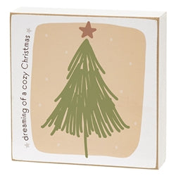 Home For Christmas 4" Square Box Sign - 3 Asstd.