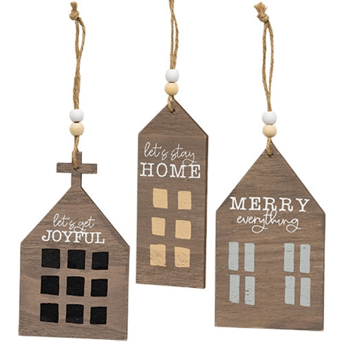3/Set - Joyful Merry Home Primitive House Ornaments