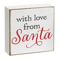 With Love From Santa 2" Square Block - 4 Asstd.