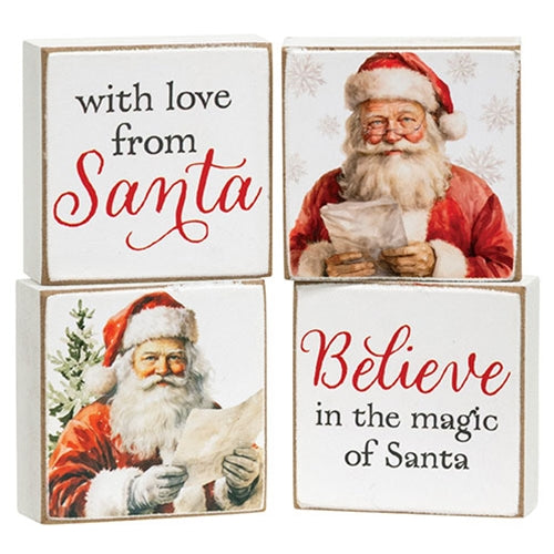 With Love From Santa 2" Square Block - 4 Asstd.