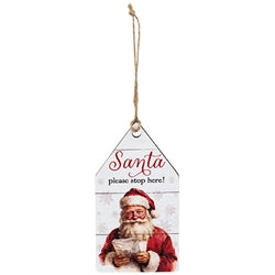Vintage Santa Believe Wooden Tag - 3 Asstd.