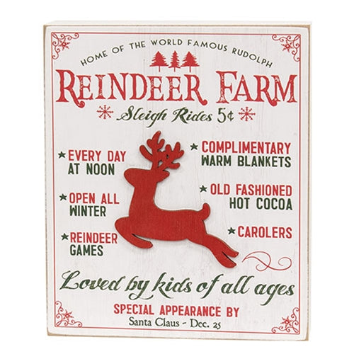 Reindeer Farm Vintage Box Sign