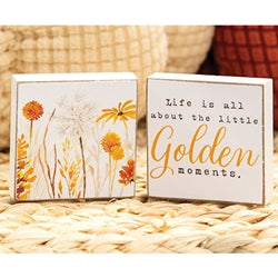 2/Set - Golden Fall Wildflower 2" Blocks