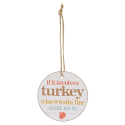 Gobble Wobble Wooden Wine Tag - 3 Asstd.