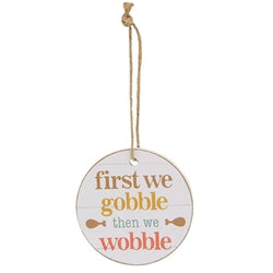 Gobble Wobble Wooden Wine Tag - 3 Asstd.