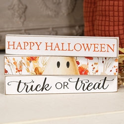 Trick Or Treat Floral Ghost Mini Stick - 3 Asstd.
