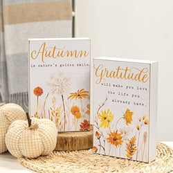 Golden Fall Wildflowers Box Signs - 2 Asstd.