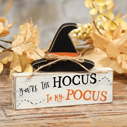 2/Set - Hocus Pocus Wooden Block & Witch Hat Sitters