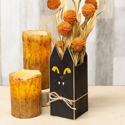 Distressed Wooden Spooky Black Cat Branch Box