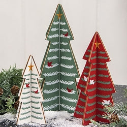 3/Set - Wooden Dimensional Yuletide Christmas Tree Sitters