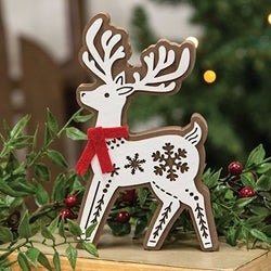 Laser Cut Standing Snowflake Reindeer Sitter