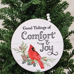 Comfort & Joy Round Cardinal Hanger