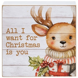 Warm & Cozy Baby Winter Animal Box Sign - 3 Asstd.