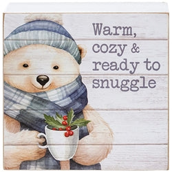 Warm & Cozy Baby Winter Animal Box Sign - 3 Asstd.
