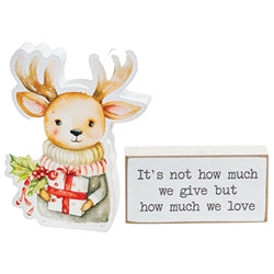 2/Set - Cozy Woodland Friend Wooden Sitter & Block - 3 Asstd.