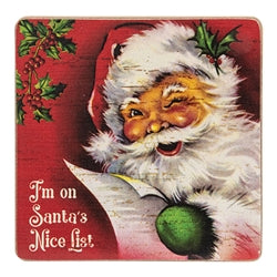 5/Set - Vintage Santa Coasters & Holder