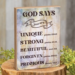 God Says Bible Verse Box Sign