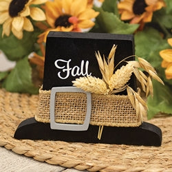 Fall Pilgrim Hat Chunky Sitter - 4"H