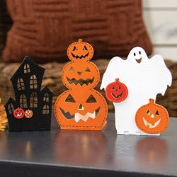Wooden Halloween Votive Luminary - 3 Asstd.