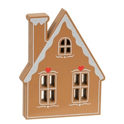 Wooden Frosted Gingerbread House Sitter - 3 Asstd.
